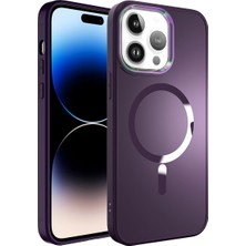 Zore Apple iPhone 14 Pro Max Kılıf Magsafe Wireless Şarj Özellikli Usgn Stil Kapak-Derin Mor