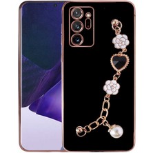 Zore Galaxy Note 20 Ultra Kılıf El Tutamaçlı Kamera Korumalı Usgn Taka Silikon Kapak-Siyah