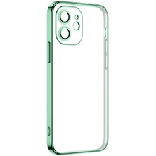 Zore iPhone 12 Kılıf Usgn Krep Kapak-Açık Yeşil