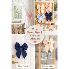 Xxl Dev Boy El Yapımı Keten Fiyonk - 25 cm Çok Amaçlı Tasarım Objesi - Açık Pembe