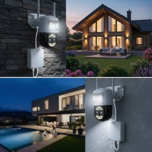 By Nevser® 3 Kameralı Kablolu Akıllı Güvenlik Kamerası – 360° Ptz Hareketli, Çift Antenli, Wifi Ip, Gece Görüşlü Dış Mekan Kamera