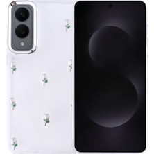 Zore Galaxy S25 Edge Kılıf Airbag Tasarımlı Simli Şeffaf Usgn Kutup Kapak - Lale