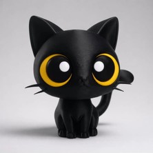 Siyah Tatlı Kedicik Masaüstü Süsü