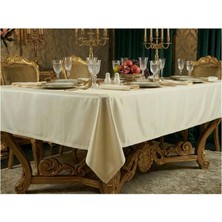 Finezza Kristal Monoray Kumaş Krem Masa Örtüsü Dikdörtgen 140X200 cm 803