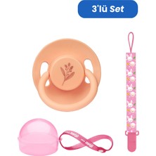 Wee Baby Pure Yuvarlak Uçlu Kauçuk Emzik No:1 - Somon (Kutu ve Band Seti) Kız