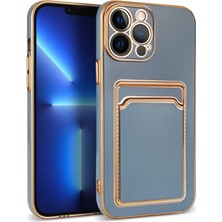 Zore iPhone 12 Pro Uyumlu Usgn Bark Kartlıklı Kapak-Mavi