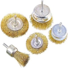 abnturk 5 'li Matkap Hobi Fırça Seti, Metal Yüzey Tel Fırça Seti