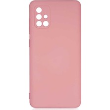 Zore Galaxy A71 Kılıf Usgn Mara Laaakan Kapak-Pembe Açık