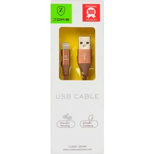 Zore Kahverengi Metal Uçlu Lightning USB Kablo