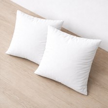 Faralya Life Tela Kumaş 2’li Dekoratif Beyaz Renk Kırlent Içi Dolgu Yastığı 45*45 380 gr