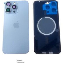 SDT iPhone 15 Pro Arka Pil Kapağı Full Nfc Li Lensli- Cam (Beyaz Titanyum)