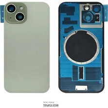 SDT iPhone 15 Arka Pil Kapağı Full Nfc Li Lensli- Cam (Pembe)