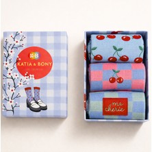 Katia & Bony Kadın 3'lü Kiraz Desenli Kutulu Soket Çorap