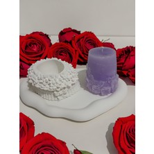 Doğal El Yapımı Dekoratif Mum ve Çiçekli Obje Seti