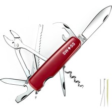 Swiss Swıss A01.10 Fonksiyonlu Orijinal Isviçre Çakısı Paslanmaz Çelik Kamp Outdoor Günlük Kullanım