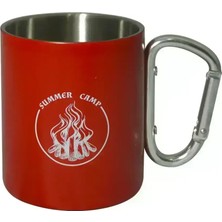 Orcamp Karabinali Paslanmaz Çelik Kupa Kırmızı