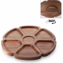 7 Bölmeli Dönerli Akasya Sunum 25 cm