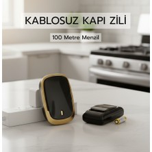 Meli Collection Kaliteli ve Şık 100 Metre Menzilli Kablosuz Kapı Zili – Pil Dahil, Anında Kullanıma Hazır