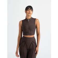 Lismina Kahverengi Dikiş Modelli Sculpt Line Spor Büstiyer ( Sporcu Sütyeni )