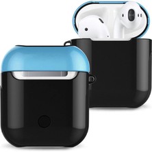 Najmaddin Airpods 2 (2.nesil) 3in1 Kılıf - Siyah-Mavi