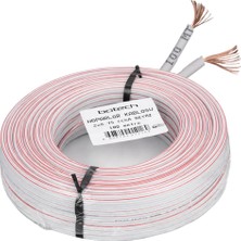 Ayt Botech 2X0.75MM Ccam 48 Tel Beyaz Kırmızı Kodlu 100 Metre Cca Hoparlör Kablosu