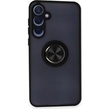 Najmaddin Samsung Galaxy A35 5g Kılıf Montreal Yüzüklü Silikon Kapak - Siyah