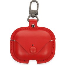 Najmaddin Airpods 3 (3.nesil) Çanta Deri Kılıf - Kırmızı