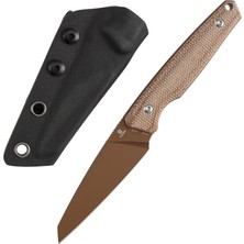 Tenable Parr | Kahverengi Mikarta Sap | Gül Altın Kaplamalı 14C28N Çelik Bıçak | G011B7