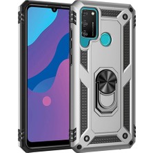 Najmaddin Huawei Y6P Kılıf Sofya Yüzüklü Silikon Kapak - Gümüş