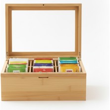 Bambu 6 Bölmeli Çay Kutusu 19*25,5*9 cm