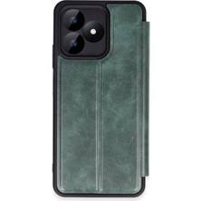 Najmaddin Realme Note 50 4g Kılıf Flip Cover - Koyu Yeşil