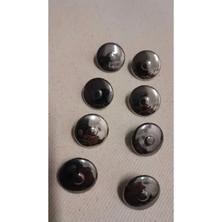 Mat Nıkel Kaplama Metal Düğme 28 Boy 18 mm 8 Adet