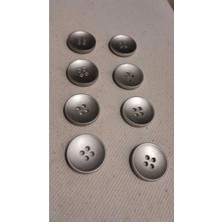 Mat Nikel Kaplama Düğme 25 Boy 15 mm 8 Adet