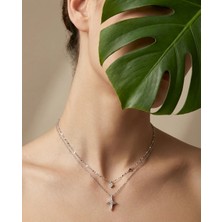 Meteor | 925 Ayar Gümüş Çift Katmanlı Organik Yıldız Kolye