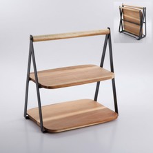Akasya 2 Katlı Sunum Tabağı 28X20X27