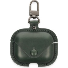 Najmaddin Airpods Pro 2 (2.nesil) Çanta Deri Kılıf - Haki Yeşil