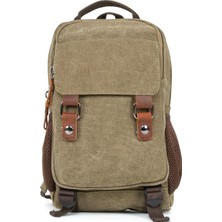 Necati Çanta "minimalizmin Büyüsü: Çok Gözlü Kanvas Mini Sırt Çantası Haki