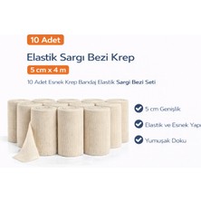 MK Beykoz Elastik Sargı Bezi Krep 5 cm x 4 M 10 Adet Esnek Krep Bandaj Elastik Sargı Bezi Seti