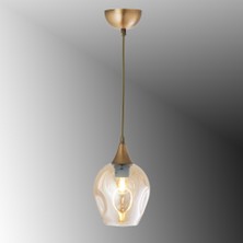 TT606-1-FULLESK Tt Aydınlatma Full Eskitme Kaplama Basık Camlı Tekli Avize