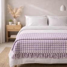 Beğenal Lila Renkli Pamuklu Çift Kişilik Püsküllü Pike (210 x 240 Cm)