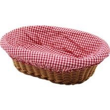 MiraLive Oval Renkli Bezli Ip Hasır Ekmek Sepeti Kulplu TABAN:11.5X20 - AĞIZ:18X28 Derinlik:7cm (4887)
