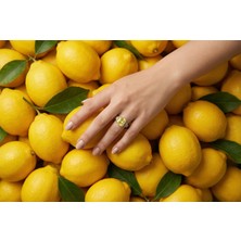 Zenıth | 925 Ayar Gümüş Sarı Cushion Kesim Görkemli Yüzük