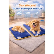 Carpetella 3 cm Süngerli Ortopedik Kedi Köpek Yatağı – Kaymaz Tabanlı Peluş Pet Mat Minderi