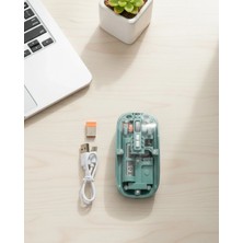 MiraLive Bluetooth ve 2.4g USB Destekli Pilli Kablosuz Şeffaf Mouse