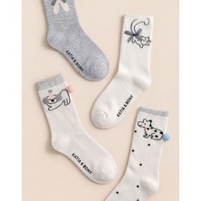 Katia & Bony Kız Çocuk 4'lü Hayvan Desenli Soket Çorap