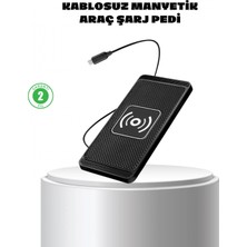 MiraLive Manyetik Kablosuz Şarj Pedi 15W Hızlı Şarj Kaymaz Silikon Qi Destekli