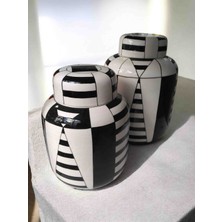 Polikrom Seramik Dudaklı Geometrik Desen