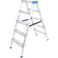 MiraLive 5+5 Çift Basamaklı Alüminyum Metal Merdiven Yükseklik = 115CM Baş Genişlik = 8cm (4887)