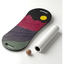 Wood Stone Art Denge Tahtası Çift Fonksiyonlu Renkli Balance Roller Board Sörf Eğitim Tahtası Kaykay Eğitim Tahtası 73 x 28 cm