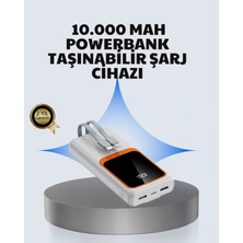 MiraLive Kompakt 10000 Mah Powerbank – Dijital Göstergeli, Type-C ve Lightning Uyumlu